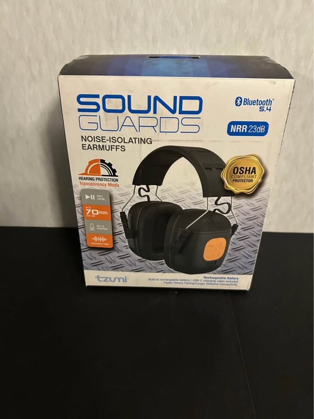 Tzumi SoundGuards Bluetooth Noise Isolating Earmuffs Hearing Protection NRR 23dB